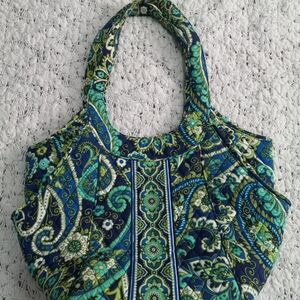 Vera Bradley Tote Rhythm & Blues Quilted Elegant Paisley Women's Shoulder Bag